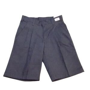 A+ School Apparel Shorts Boy 25 Husky Navy Blue Pleated Adjustable Waist Uniform